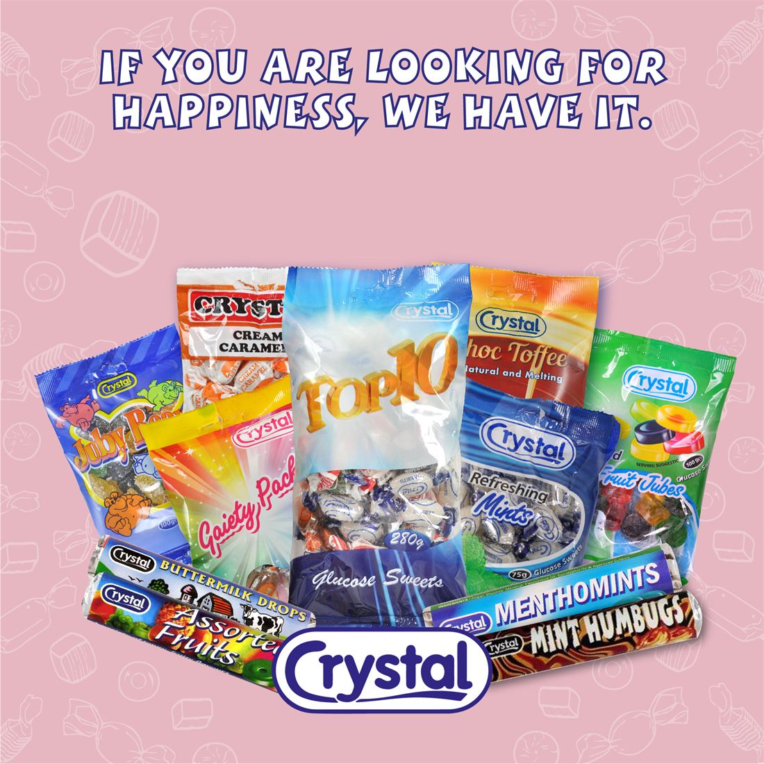 The Crystal range of sweet bags and rolls